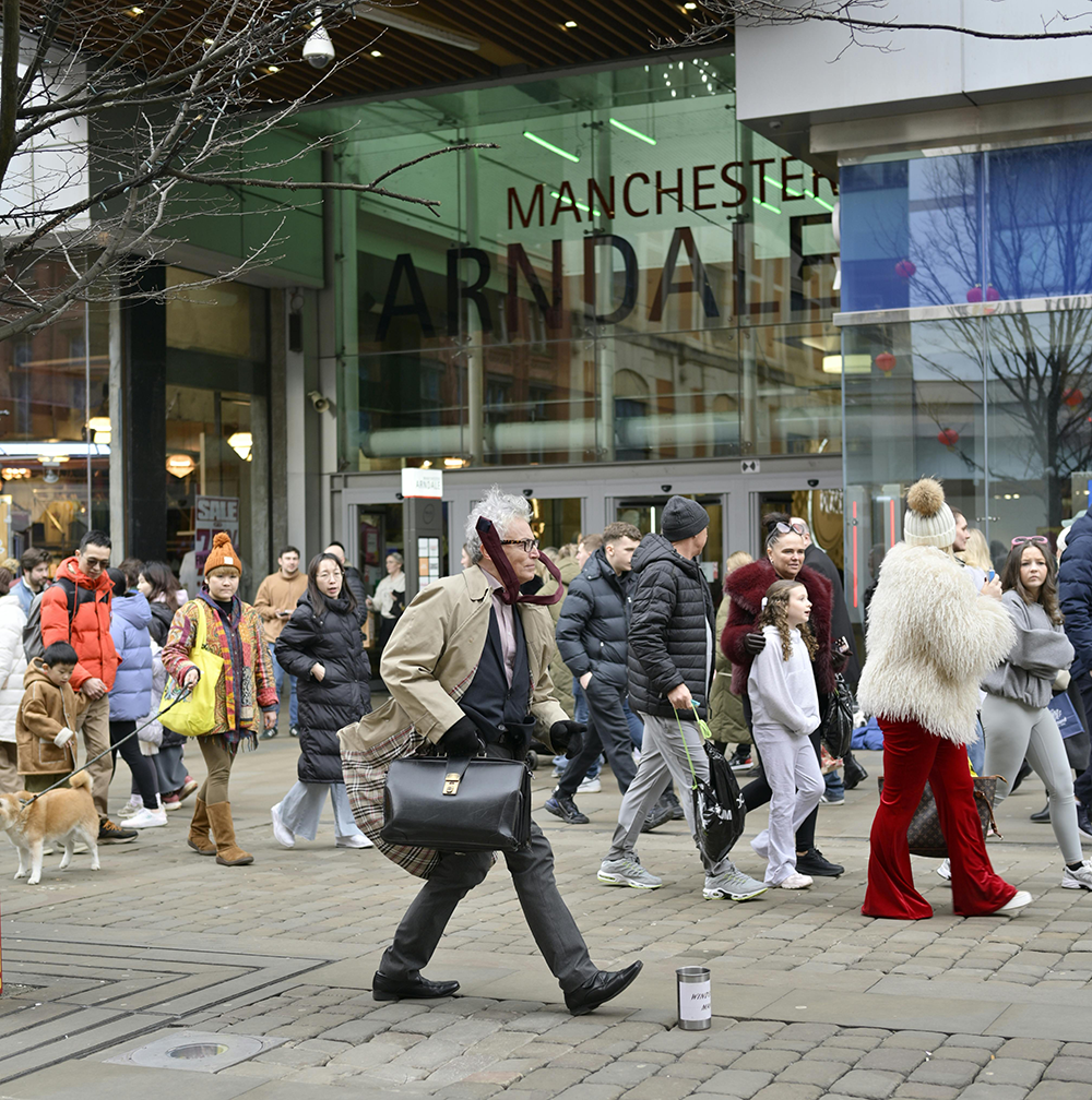 Street performer outside Manchester Arndale Centre